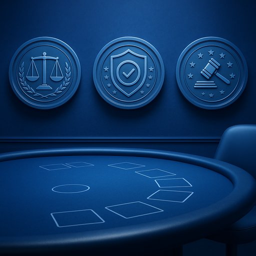 Hero image showing a modern casino terms banner with regulatory seals and a blue premium look. The scene conveys trust for Pakistani players in Karachi and Lahore, with a clean, professional atmosphere.